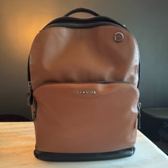 Limited COACH Graham Full-size Backpack In Smooth Calf Leather Authentic Used - Picture 1 of 5